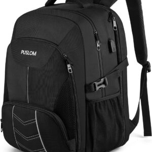 Extra Large Travel Laptop Backpack for Men, 55L Black Backpack i##e##s: 18.4Inch ^^ USB Charging Port ^^ Business ^^ Flight Approved ^^ Carry On Backpack ^^ TSA ^^ Big Capacity ^^ Heavy Duty ^^ Computer Bag ^^ College Bookbag :i##e##s