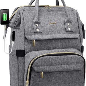LOVEVOOK Extra Large Laptop Backpack for Women 18 Inch Grey i##e##s: Travel ^^ Womens Work Backpack Purse ^^ Waterproof ^^ Anti-theft ^^ Travel Back Pack ^^ USB Charging Port ^^ College Teacher Nurse :i##e##s