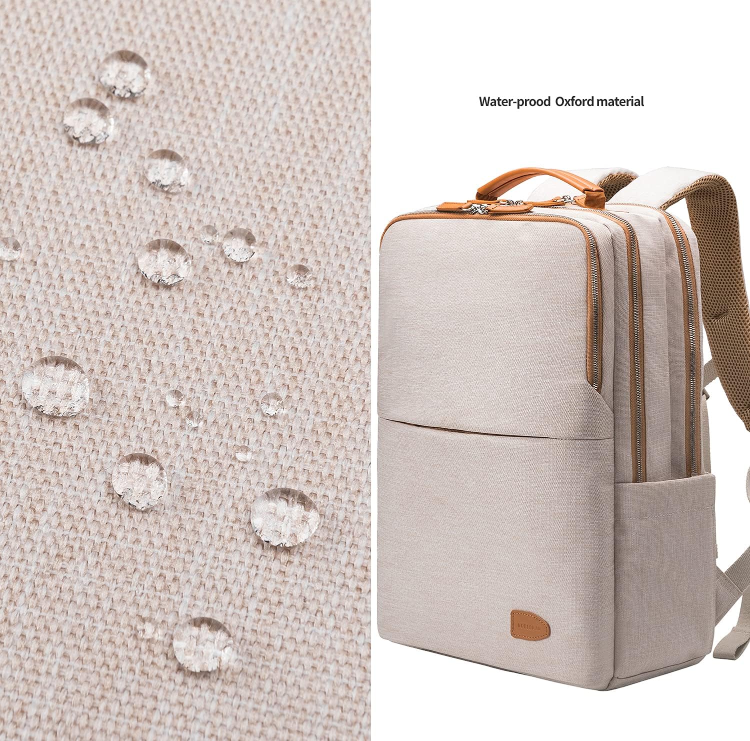 NOBLEMAN Best Laptop Backpack for Women, Professional Adult Office Commuter Womens Computer Backpack, Luxury Lightweight Carry on Travel Personal Item Bag For Airlines Fits 16 Laptop (Beige Plus) - Image 7