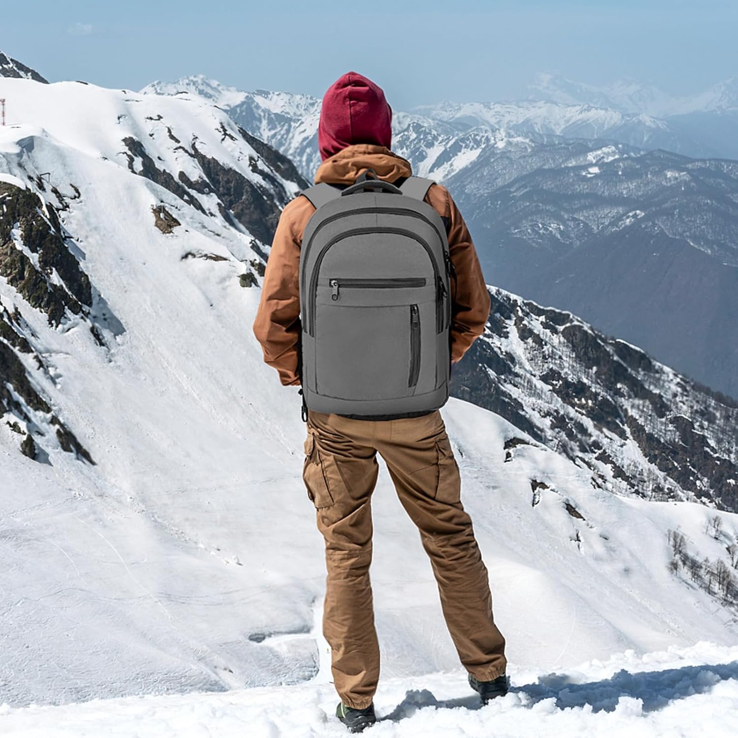 Travel Laptop Backpack, Extra Large Laptop Backpack, 17 Inch Laptop Backpack, 40L Heavy Duty Water Resistant TSA Airline Approved Business Work Computer College School Backpack Bag for Men Women, Grey - Image 6